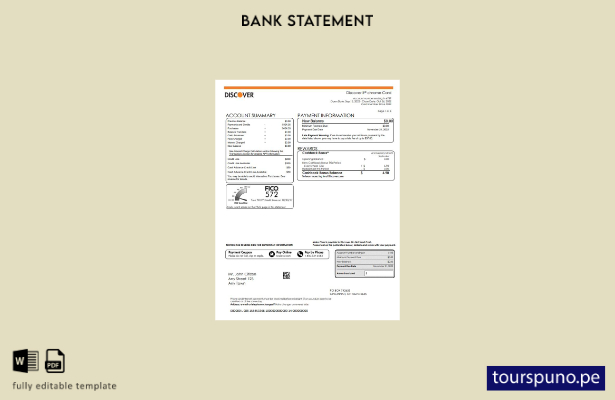 listo para imprimir plantilla de páginas de Word de extracto bancario de EE. U 2